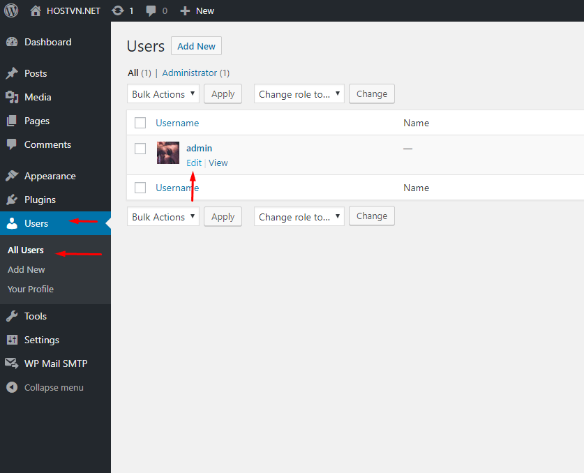 đổi mật khẩu admin wordpress