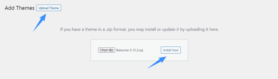 hướng dẫn upload zip để cài theme flatsome