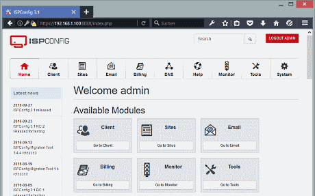 ISPConfig Hosting Control Panel