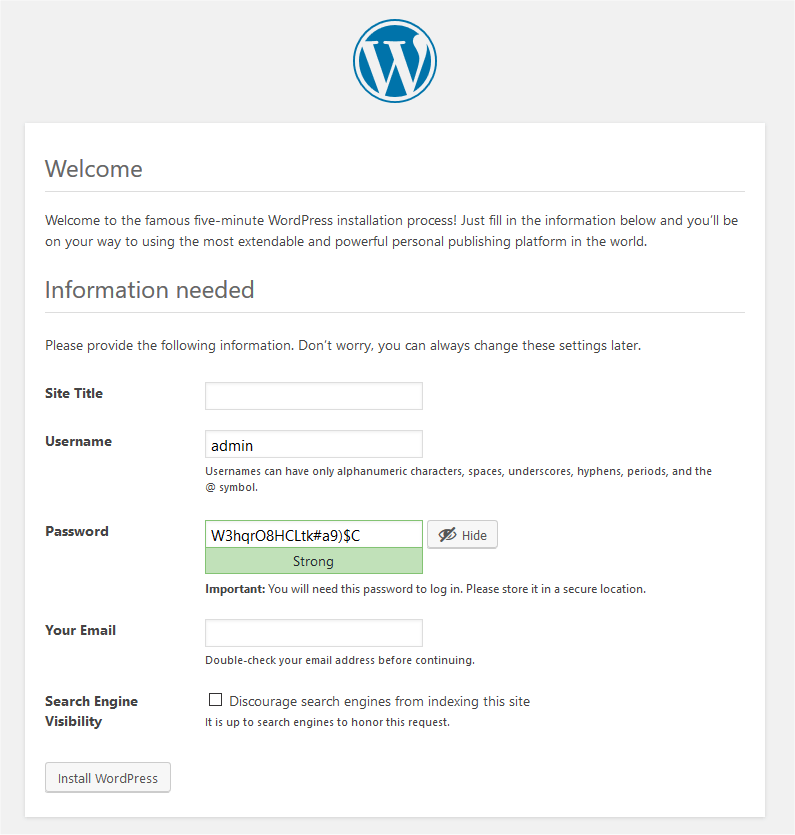 How to install WordPress – Advanced Administration Handbook | Developer. WordPress.org