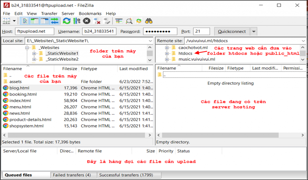 Upload và cấu hình website - Thầy Long Web