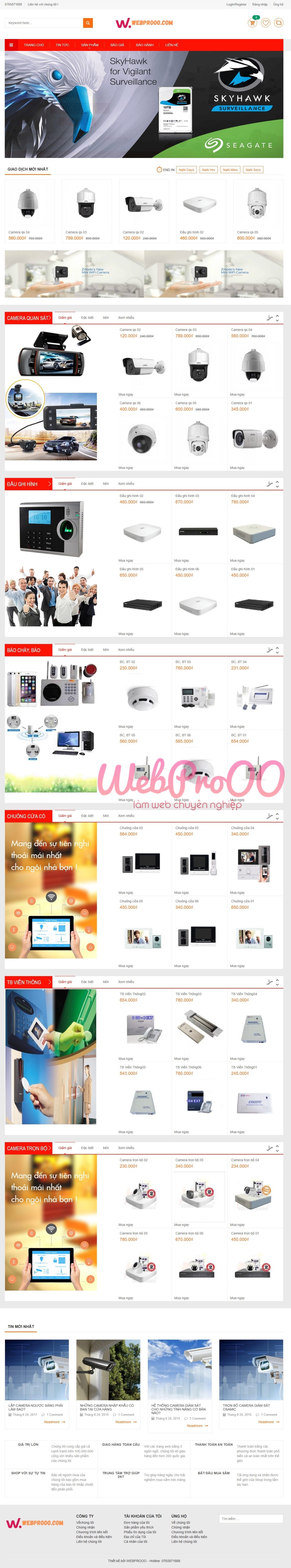 Website mẫu | Shop Bán camera và thiết bị ghi hình Camera1